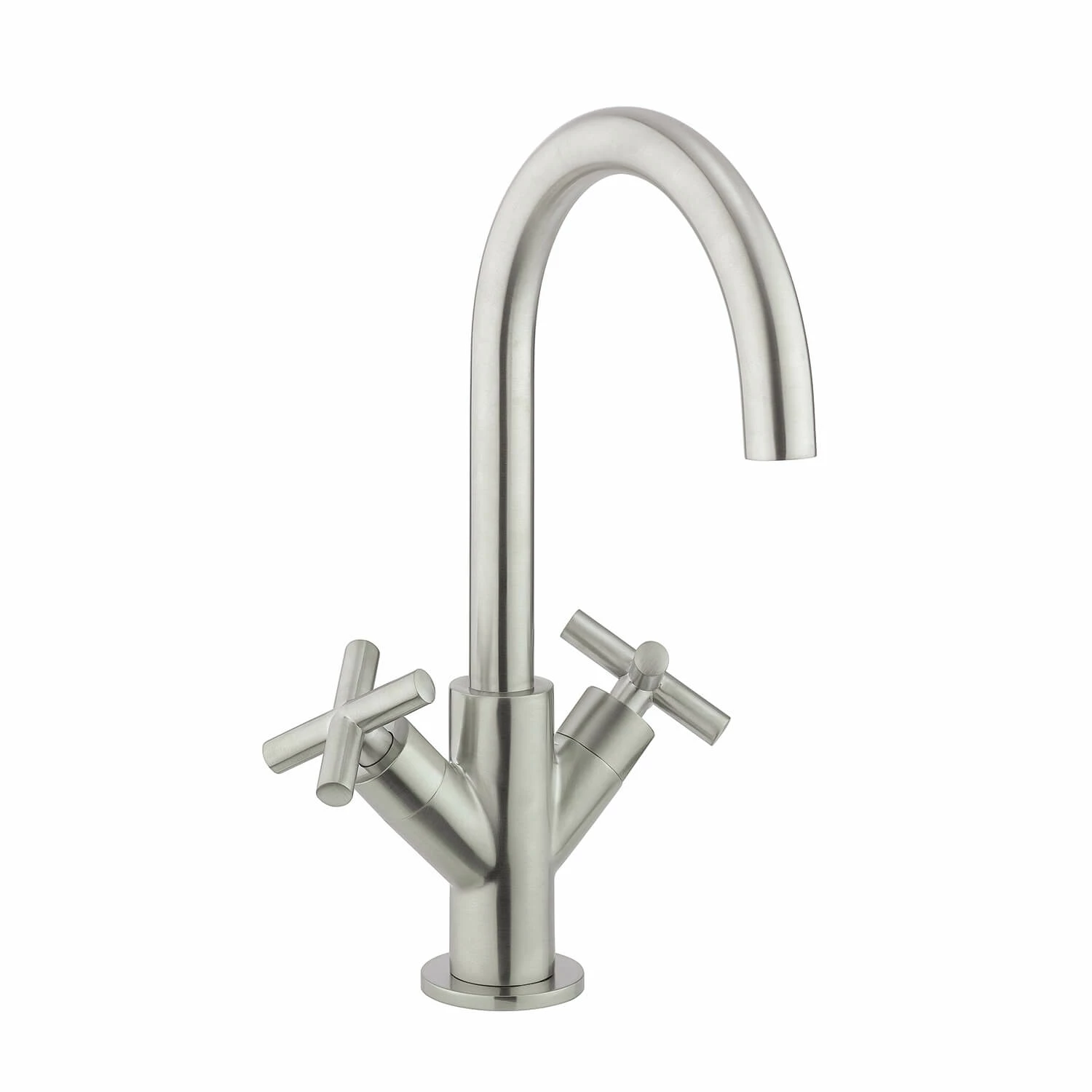 Crosswater MPRO Mono Basin Mixer Tap With Crosshead Handles - Brushed Stainless Steel Effect 8 Crosswater MPRO Mono Basin Mixer Tap With Crosshead Handles - Brushed Stainless Steel Effect - Image 6