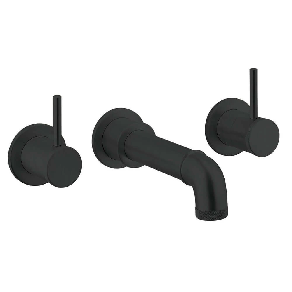 Crosswater MPRO Industrial 3 Hole Wall Mounted Bath Spout Tap - Carbon Black 3 Crosswater MPRO Industrial 3 Hole Wall Mounted Bath Spout Tap - Carbon Black