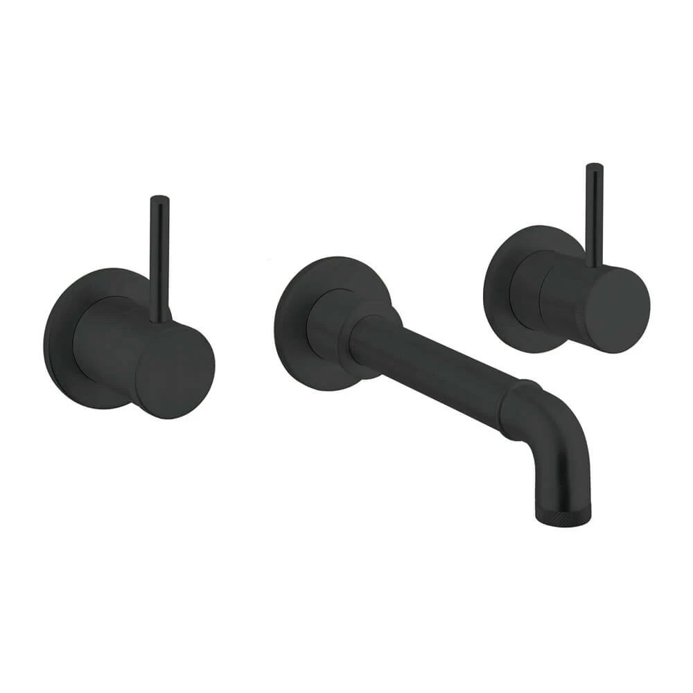 Crosswater MPRO Industrial 3 Hole Wall Mounted Basin Mixer Tap - Carbon Black 3 Crosswater MPRO Industrial 3 Hole Wall Mounted Basin Mixer Tap - Carbon Black