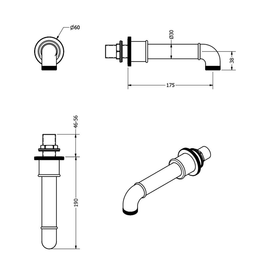 Crosswater MPRO Industrial Bath Spout - Carbon Black 4 Crosswater MPRO Industrial Bath Spout - Carbon Black - Image 2