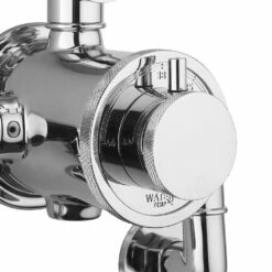 Crosswater MPRO Industrial Multifunction Thermostatic Shower Valve & Rigid Riser Kit - Chrome -TAP WAREHOUSE Shop crosswater mpro industrial chrome valve detail