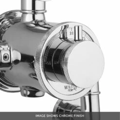 Crosswater MPRO Industrial Multifunction Thermostatic Shower Valve & Rigid Riser Kit - Unlacquered Brushed Brass -TAP WAREHOUSE Shop crosswater mpro industrial chrome valve detail banner 1