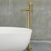 Crosswater MPRO Industrial Floorstanding Bath & Shower Mixer Tap - Unlacquered Brushed Brass 1 Crosswater MPRO Industrial Floorstanding Bath & Shower Mixer Tap - Unlacquered Brushed Brass -TAP WAREHOUSE Shop crosswater mpro industrial floorstanding bath shower mixer brushed brass lifestyle