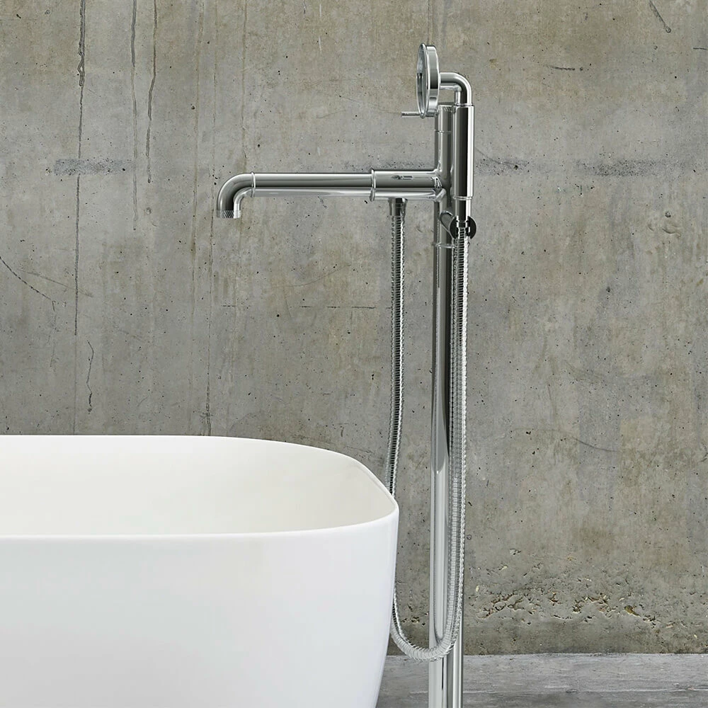 Crosswater MPRO Industrial Floorstanding Bath & Shower Mixer Tap - Chrome 4 Crosswater MPRO Industrial Floorstanding Bath & Shower Mixer Tap - Chrome - Image 2