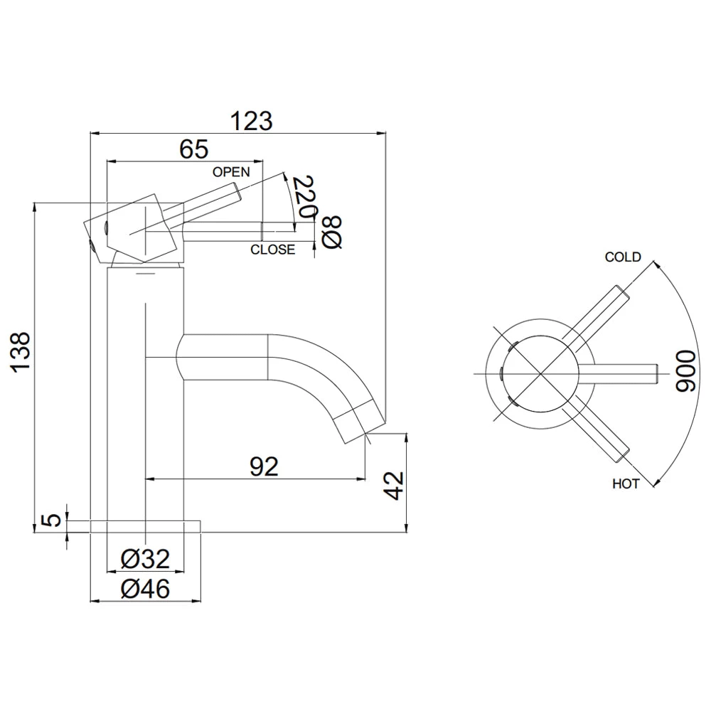 Crosswater MPRO Single Lever Mini Monobloc Basin Mixer 5 Crosswater MPRO Single Lever Mini Monobloc Basin Mixer - Image 3