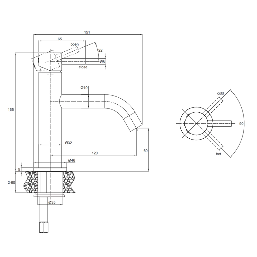 Crosswater MPRO Mono Basin Mixer With Knurled Detailing - Slate 12 Crosswater MPRO Mono Basin Mixer With Knurled Detailing - Slate - Image 10