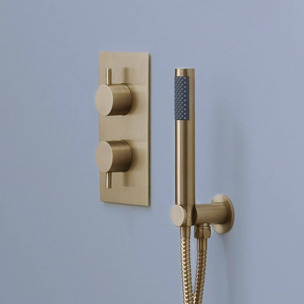 Crosswater MPRO 2 Outlet 2 Handle Shower Bundle - Brushed Brass 6 Crosswater MPRO 2 Outlet 2 Handle Shower Bundle - Brushed Brass - Image 4
