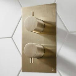 Crosswater MPRO 2 Outlet 2 Handle Shower Bundle - Brushed Brass 14 Crosswater MPRO 2 Outlet 2 Handle Shower Bundle - Brushed Brass -TAP WAREHOUSE Shop crosswater mpro shower bundle 2 handle valve brushed brass