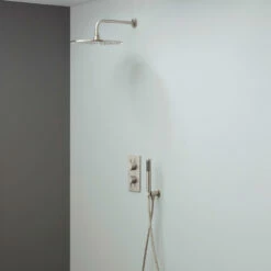 Crosswater MPRO 2 Outlet 2 Handle Shower Bundle - Brushed Stainless Steel Effect 10 Crosswater MPRO 2 Outlet 2 Handle Shower Bundle - Brushed Stainless Steel Effect -TAP WAREHOUSE Shop crosswater mpro shower bundle shower 2 handle valve head and arm brushed steel