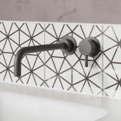 Crosswater MPRO Wall Mounted Basin Mixer Tap - Matt White -TAP WAREHOUSE Shop crosswater mpro wall 2 hole basin mixer slate lifestyle