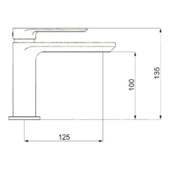 Crosswater Pier Monobloc Basin Mixer 11 Crosswater Pier Monobloc Basin Mixer -TAP WAREHOUSE Shop crosswater pier basin mixer tap technical drawing 1