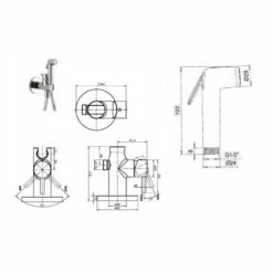 Crosswater Kai Douche Valve With Temperature Control, Bracket, Hose & Handset 11 Crosswater Kai Douche Valve With Temperature Control, Bracket, Hose & Handset -TAP WAREHOUSE Shop crosswater sh940c dimensions