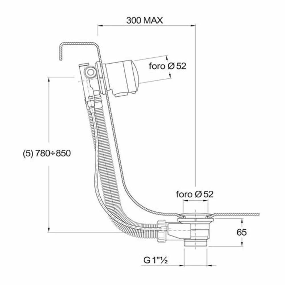 Crosswater Extended Bath Pop-Up Waste With Bath Filler 90cm 5 Crosswater Extended Bath Pop-Up Waste With Bath Filler 90cm - Image 3