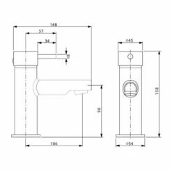 Crosswater Kai Lever Basin Monobloc 17 Crosswater Kai Lever Basin Monobloc -TAP WAREHOUSE Shop crosswater technical specifications kl110dnc