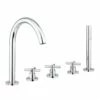 Crosswater Totti II 5 Hole Deck Mounted Bath Filler Tap With Shower Handset