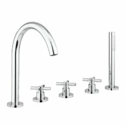 Crosswater Totti II 5 Hole Deck Mounted Bath Filler Tap With Shower Handset