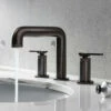 Crosswater Union 3 Hole Basin Mixer Tap With Lever - Brushed Black Chrome -TAP WAREHOUSE Shop crosswater union brushed black chrome 3 hole basin tap levers lifestyle