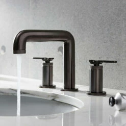 Crosswater Union 3 Hole Basin Mixer Tap With Lever - Brushed Black Chrome