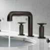 Crosswater Union 3 Hole Basin Mixer Tap With Wheels - Brushed Black Chrome 1 Crosswater Union 3 Hole Basin Mixer Tap With Wheels - Brushed Black Chrome -TAP WAREHOUSE Shop crosswater union brushed black chrome 3 hole basin tap wheels lifestyle