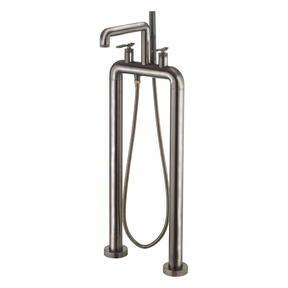 Crosswater Union Floorstanding Bath Shower Mixer Tap With Levers - Brushed Black Chrome 3 Crosswater Union Floorstanding Bath Shower Mixer Tap With Levers - Brushed Black Chrome