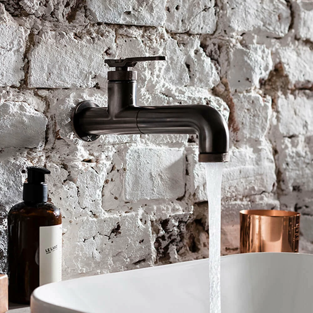 Crosswater Union 1 Hole Wall Mounted Basin Mixer Tap - Brushed Black Chrome 3 Crosswater Union 1 Hole Wall Mounted Basin Mixer Tap - Brushed Black Chrome