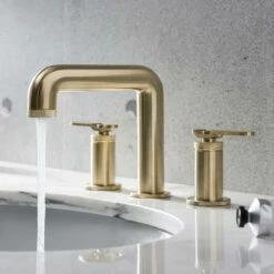 Crosswater Union 3 Hole Basin Mixer Tap With Levers - Brushed Brass