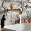 Crosswater Union 1 Hole Wall Mounted Basin Mixer Tap - Brushed Brass -TAP WAREHOUSE Shop crosswater union brushed brass wall mounted basin tap lifestyle