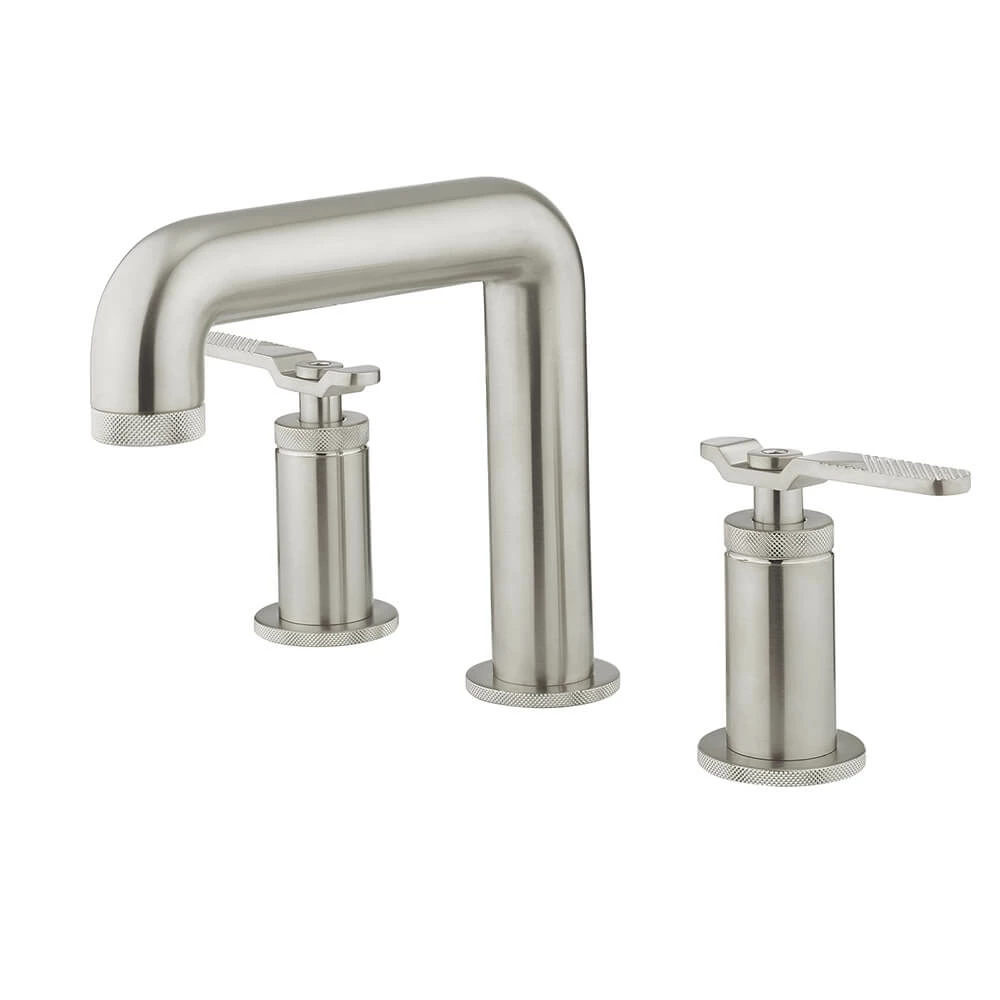 Crosswater Union 3 Hole Basin Mixer Tap With Levers - Brushed Nickel 3 Crosswater Union 3 Hole Basin Mixer Tap With Levers - Brushed Nickel