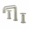 Crosswater Union 3 Hole Basin Mixer Tap With Wheels - Brushed Nickel -TAP WAREHOUSE Shop crosswater union brushed nickel 3 hole basin tap wheels cutout