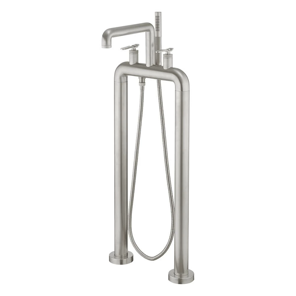 Crosswater Union Floorstanding Bath Shower Mixer Tap With Levers - Brushed Nickel 4 Crosswater Union Floorstanding Bath Shower Mixer Tap With Levers - Brushed Nickel - Image 2