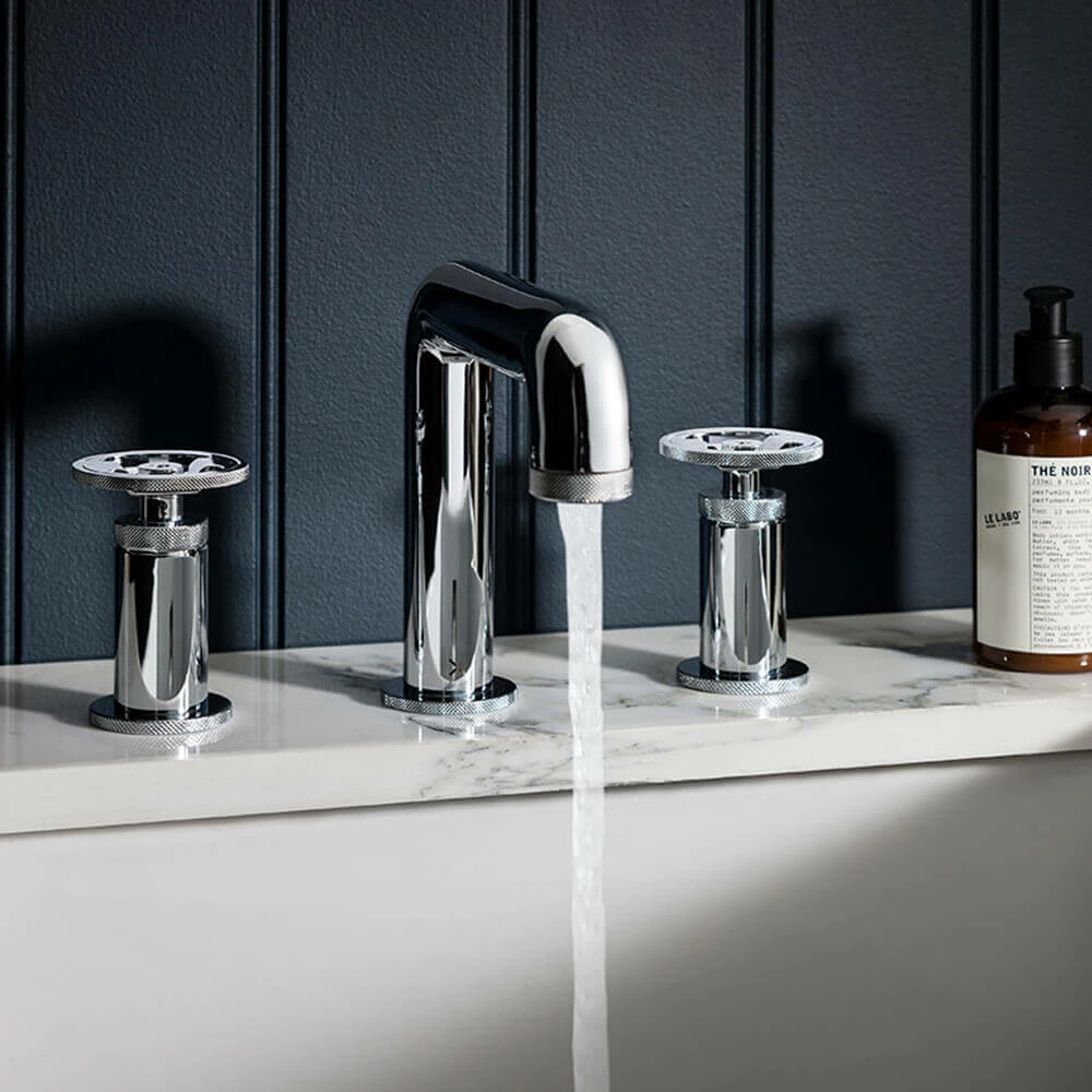 Crosswater Union 3 Hole Basin Mixer Tap With Wheels - Chrome 3 Crosswater Union 3 Hole Basin Mixer Tap With Wheels - Chrome