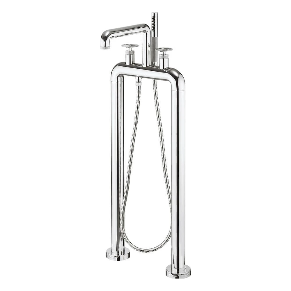 Crosswater Union Floorstanding Bath Shower Mixer Tap With Wheels - Chrome 4 Crosswater Union Floorstanding Bath Shower Mixer Tap With Wheels - Chrome - Image 2