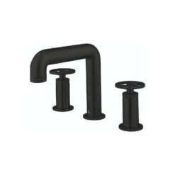 Crosswater Union WRAS Approved 3 Hole Basin Mixer Tap With Wheels - Matt Black
