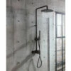 Crosswater Union WRAS Approved Multifunction Thermostatic Shower Kit With Valve, Rigid Riser & Shower Handset - Matt Black 2 Crosswater Union WRAS Approved Multifunction Thermostatic Shower Kit With Valve, Rigid Riser & Shower Handset - Matt Black -TAP WAREHOUSE Shop crosswater union matt black exposed thermostatic shower set lifestyle