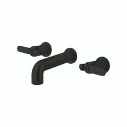 Crosswater Union WRAS Approved 3 Hole Wall Mounted Basin Mixer Tap With Levers - Matt Black