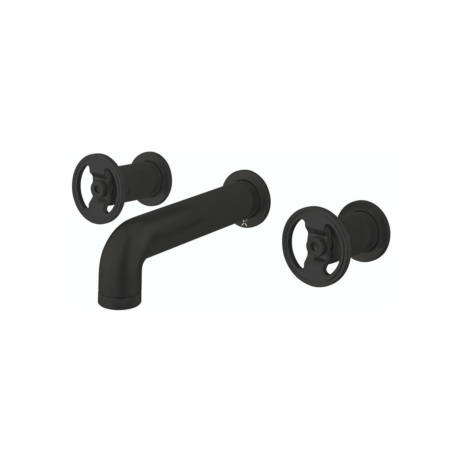 Crosswater Union WRAS Approved 3 Hole Wall Mounted Basin Mixer Tap With Wheels - Matt Black 3 Crosswater Union WRAS Approved 3 Hole Wall Mounted Basin Mixer Tap With Wheels - Matt Black