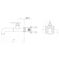 Crosswater Union 1 Hole Wall Mounted Basin Mixer Tap - Chrome 7 Crosswater Union 1 Hole Wall Mounted Basin Mixer Tap - Chrome -TAP WAREHOUSE Shop crosswater union wall mounted basin tap technical drawing 2