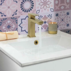 Crosswater Verge Basin Monobloc Mixer Tap - Matt Black -TAP WAREHOUSE Shop crosswater verge basin mono mixer tap brushed brass lifestyle