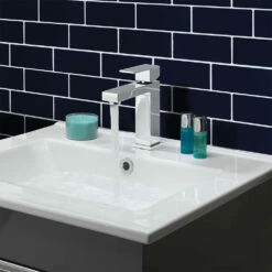 Crosswater Verge Basin Monobloc Mixer Tap - Matt Black -TAP WAREHOUSE Shop crosswater verge basin mono mixer tap chrome lifestyle