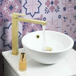 Crosswater Verge Tall Basin Monobloc Mixer Tap - Matt Black -TAP WAREHOUSE Shop crosswater verge basin tall mixer tap brushed brass lifestyle