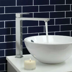 Crosswater Verge Tall Basin Monobloc Mixer Tap - Matt Black -TAP WAREHOUSE Shop crosswater verge basin tall mixer tap chrome lifestyle