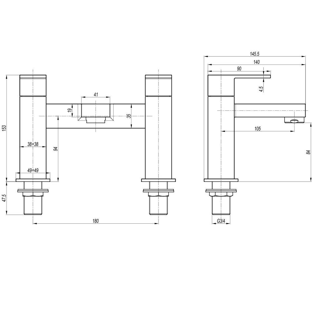 Crosswater Verge Deck Mounted Bath Filler - Brushed Stainless Steel Effect 7 Crosswater Verge Deck Mounted Bath Filler - Brushed Stainless Steel Effect - Image 5