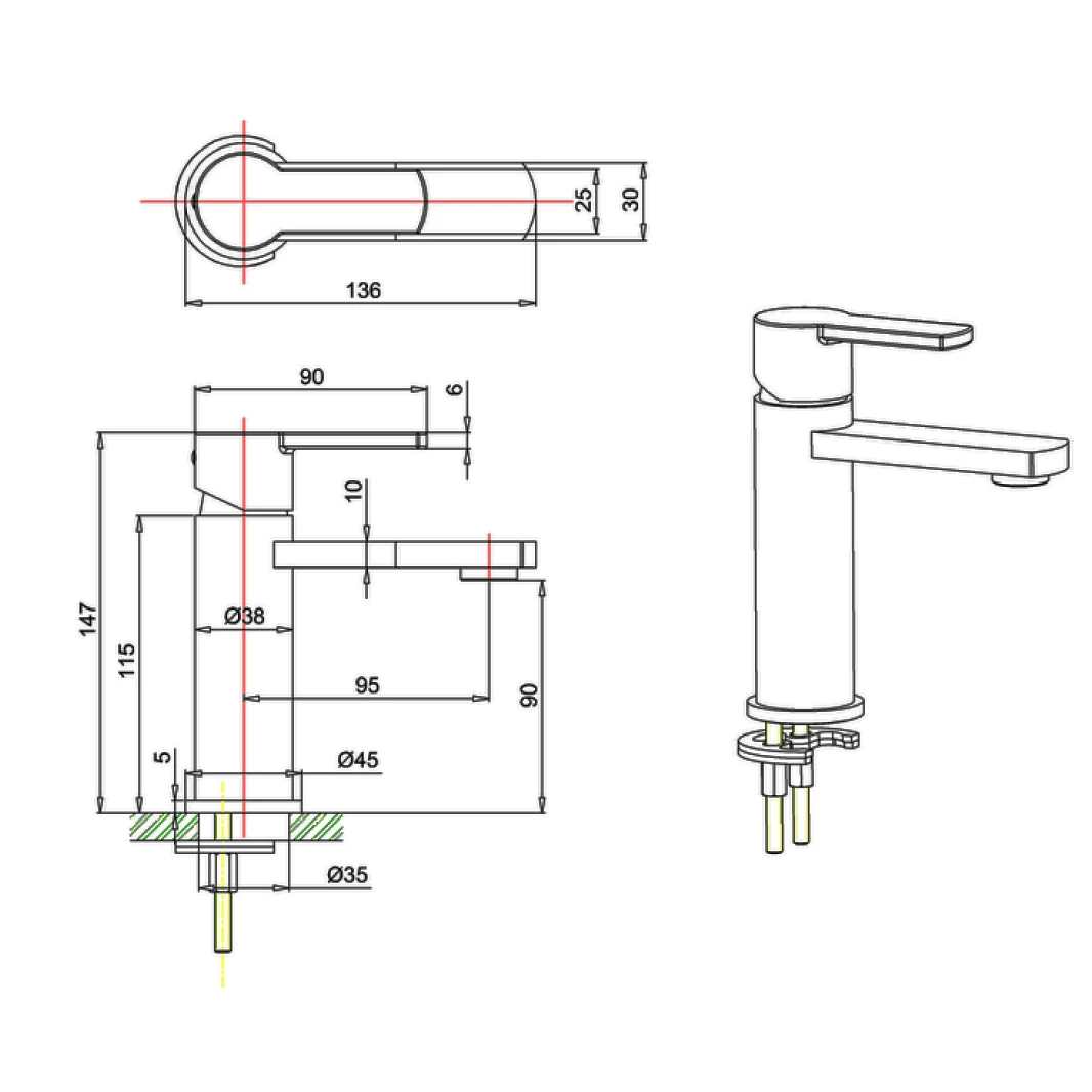 Crosswater Wisp Mini Mono Basin Mixer - Matt Black 5 Crosswater Wisp Mini Mono Basin Mixer - Matt Black - Image 3