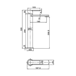 Crosswater Wisp Tall Basin Monobloc Mixer - Matt Black 15 Crosswater Wisp Tall Basin Monobloc Mixer - Matt Black -TAP WAREHOUSE Shop crosswater wisp tall basin mixer tap wp112dnc tech