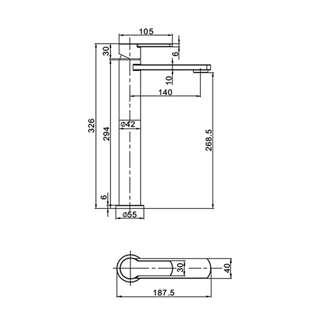 Crosswater Wisp Tall Basin Monobloc Mixer - Matt Black 9 Crosswater Wisp Tall Basin Monobloc Mixer - Matt Black - Image 7