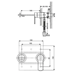 Crosswater Wisp Wall Mounted Basin Valve & Spout Set - Matt Black -TAP WAREHOUSE Shop crosswater wisp wall basin tap wp120wnc tech