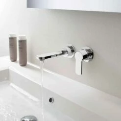 Crosswater Wisp Wall Mounted Basin Valve & Spout Set - Matt Black -TAP WAREHOUSE Shop crosswater wisp wall mounted bas