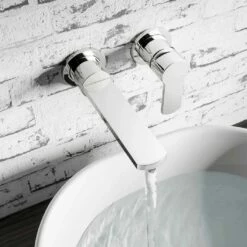 Crosswater Wisp Wall Mounted Basin Valve & Spout Set - Matt Black