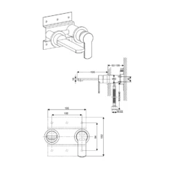 Crosswater Wisp Wall Mounted Basin 2 Hole Set With Plate -TAP WAREHOUSE Shop crosswater wisp wall tap back plate wp121wnc tech