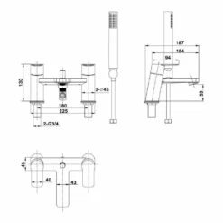 Crosswater KH Zero 6 Bath Shower Mixer -TAP WAREHOUSE Shop crosswaterkh06 kh06 422dc tech